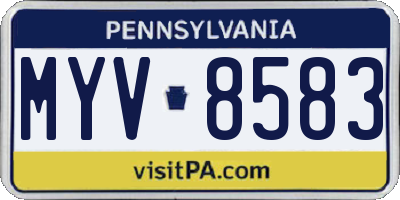 PA license plate MYV8583