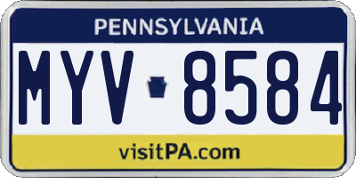 PA license plate MYV8584