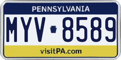 PA license plate MYV8589