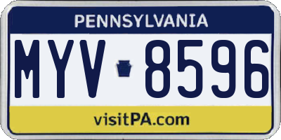 PA license plate MYV8596