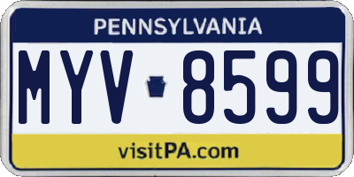 PA license plate MYV8599