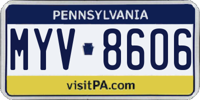 PA license plate MYV8606
