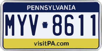 PA license plate MYV8611