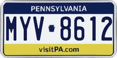 PA license plate MYV8612