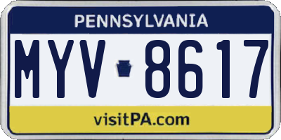 PA license plate MYV8617