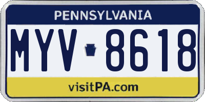 PA license plate MYV8618