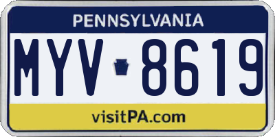 PA license plate MYV8619