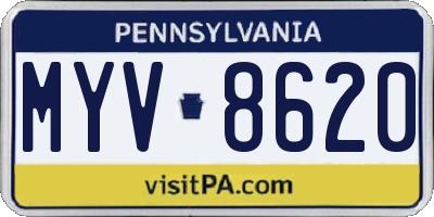 PA license plate MYV8620