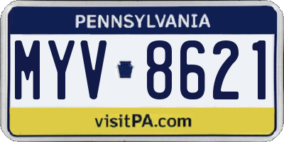 PA license plate MYV8621