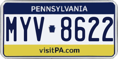PA license plate MYV8622