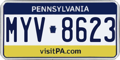 PA license plate MYV8623
