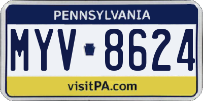 PA license plate MYV8624