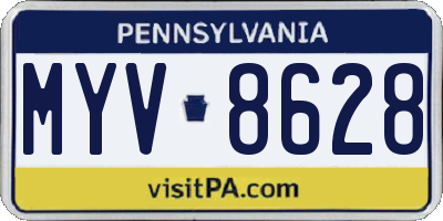 PA license plate MYV8628