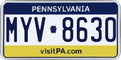 PA license plate MYV8630