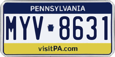 PA license plate MYV8631