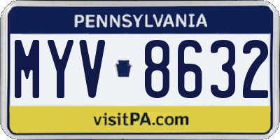 PA license plate MYV8632