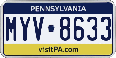 PA license plate MYV8633