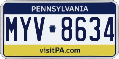 PA license plate MYV8634