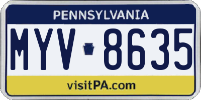 PA license plate MYV8635