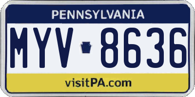PA license plate MYV8636