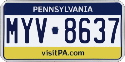 PA license plate MYV8637