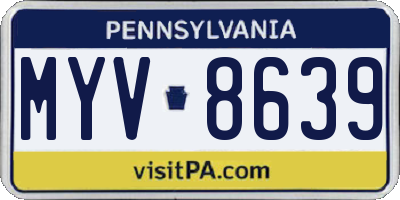 PA license plate MYV8639