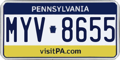 PA license plate MYV8655