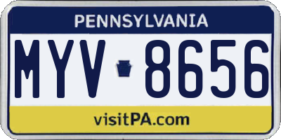 PA license plate MYV8656