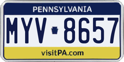 PA license plate MYV8657