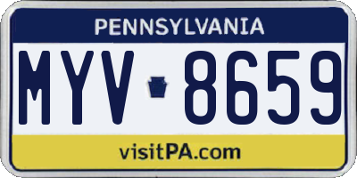 PA license plate MYV8659