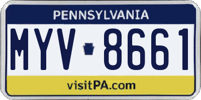PA license plate MYV8661