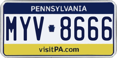 PA license plate MYV8666
