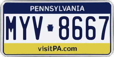 PA license plate MYV8667