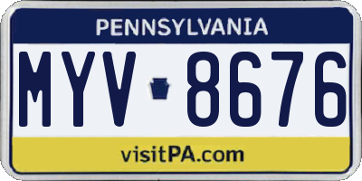 PA license plate MYV8676