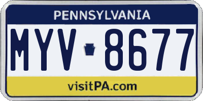 PA license plate MYV8677