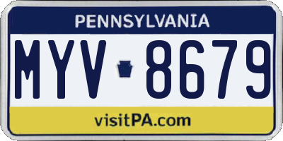 PA license plate MYV8679