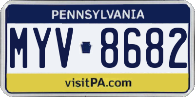 PA license plate MYV8682