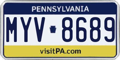 PA license plate MYV8689