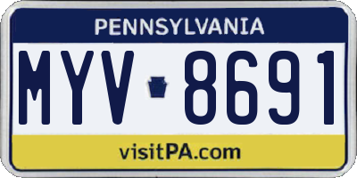 PA license plate MYV8691