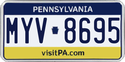 PA license plate MYV8695
