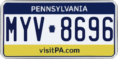 PA license plate MYV8696