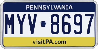PA license plate MYV8697