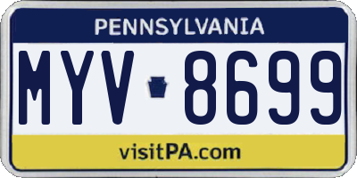 PA license plate MYV8699