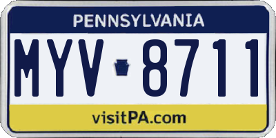 PA license plate MYV8711