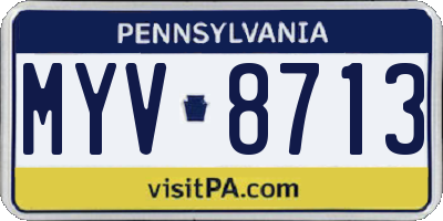 PA license plate MYV8713