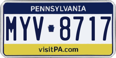 PA license plate MYV8717