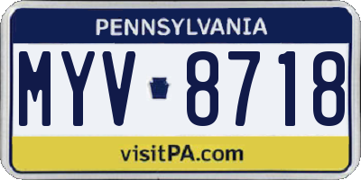 PA license plate MYV8718