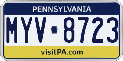 PA license plate MYV8723