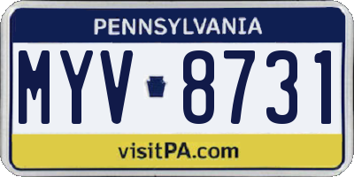 PA license plate MYV8731