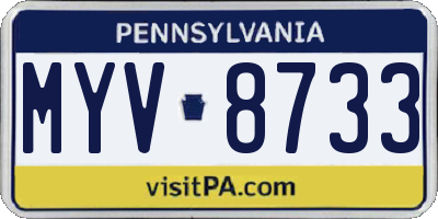 PA license plate MYV8733